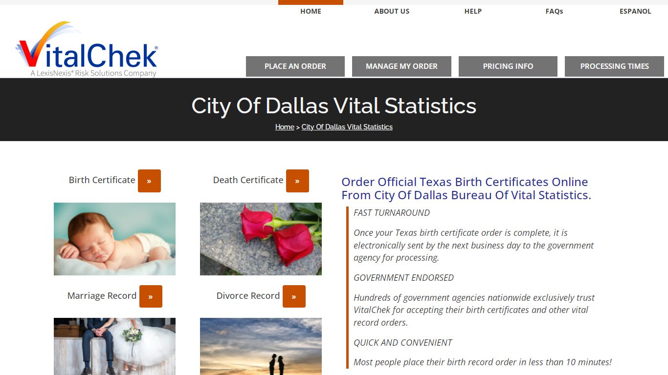 Dallas (TX) Birth Certificates | Order Records - VitalChek